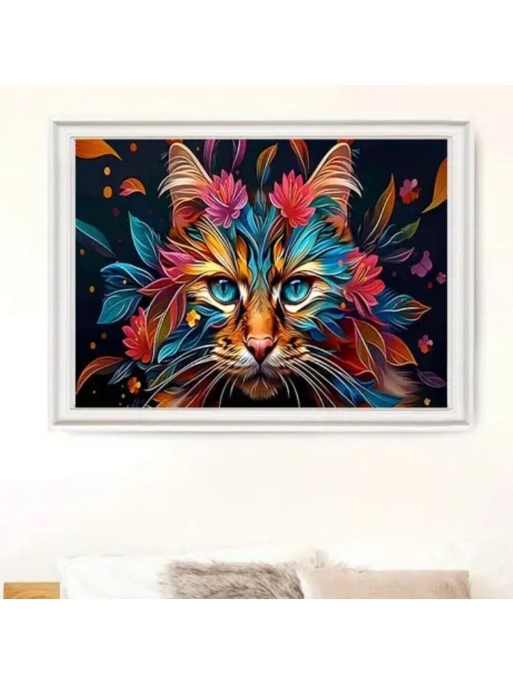 “Kaleidoscope Cat” Canvas Print Vibrant Wall Art - Picture 10 of 10